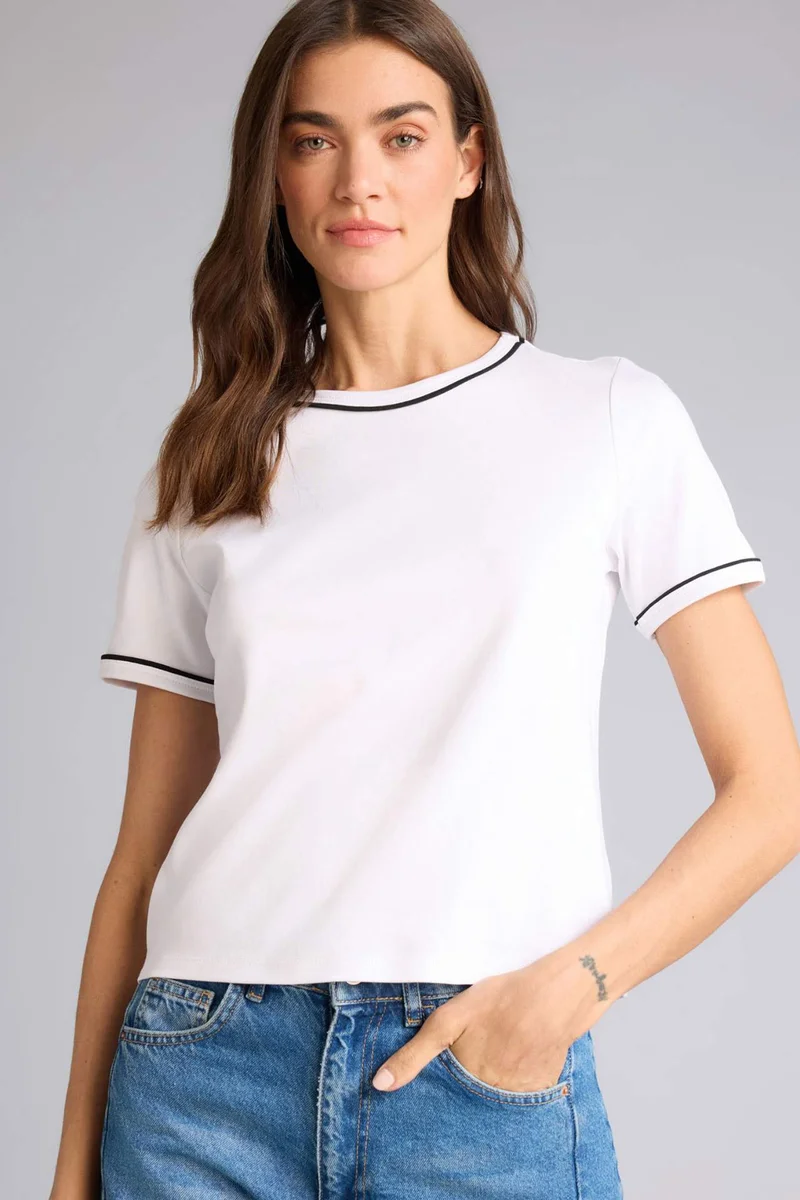 ديفاكتو Regular Fit Crew Neck Basic Short Sleeve T-Shirt