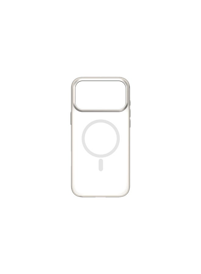 Comma Iphone 17 Series Radiant Metal Shockproof Magnetic Protective Case With Touch Buttons Iphone 17 Pro Milky White
