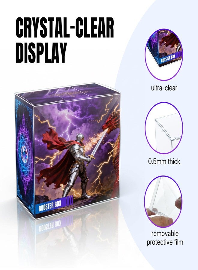 Mcbazel 10 Pack Clear Storage Box Compatible with Booster Box, PET Plastic Display Protective Case for PKMN Booster Boxes, 0.5mm Thick [5.51x3.07x5 inch] - Image 5