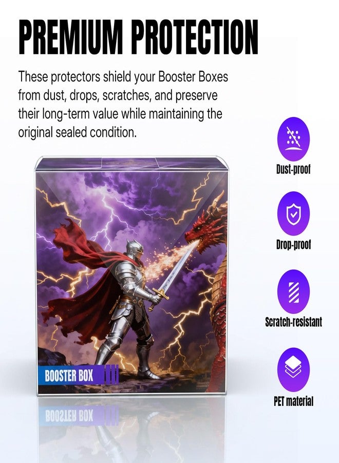 Mcbazel 10 Pack Clear Storage Box Compatible with Booster Box, PET Plastic Display Protective Case for PKMN Booster Boxes, 0.5mm Thick [5.51x3.07x5 inch] - Image 2