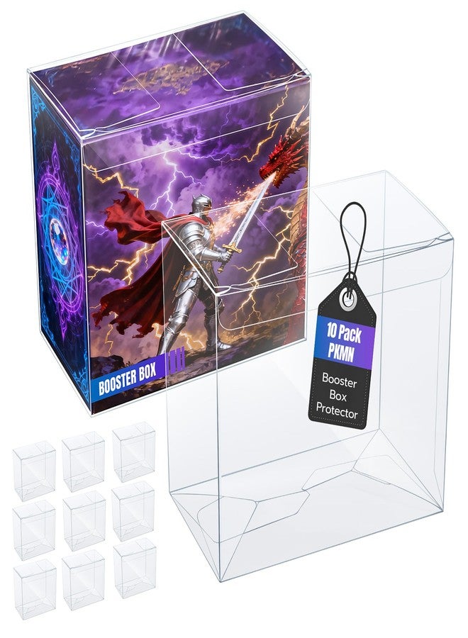 Mcbazel 10 Pack Clear Storage Box Compatible with Booster Box, PET Plastic Display Protective Case for PKMN Booster Boxes, 0.5mm Thick [5.51x3.07x5 inch] - Image 1