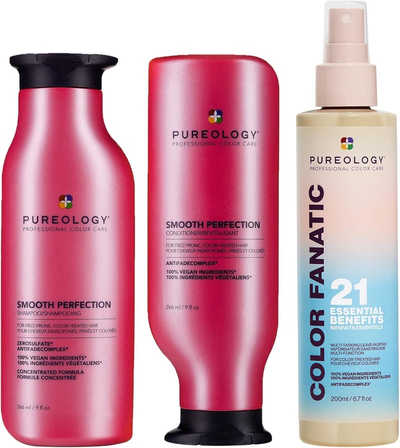 Pureology Smooth Perfection Shampoo Conditioner Color Fanatic MultiTasking LeaveIn Spray