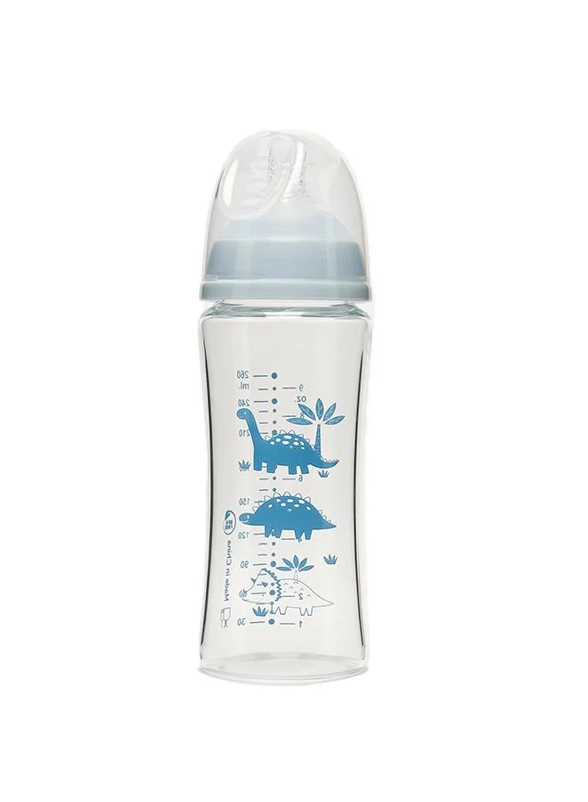 Babies & More Babies & More Baby Blue Wide Neck Glass Feeding Bottle 260ml/9oz