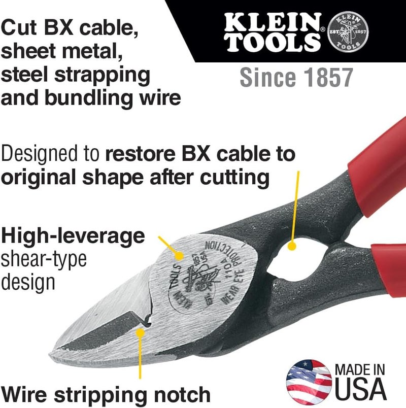 Klein Tools قاطع كابل BX 1104 ومقص متعدد الاستخدامات، صنع في الولايات المتحدة الأمريكية - Image 2