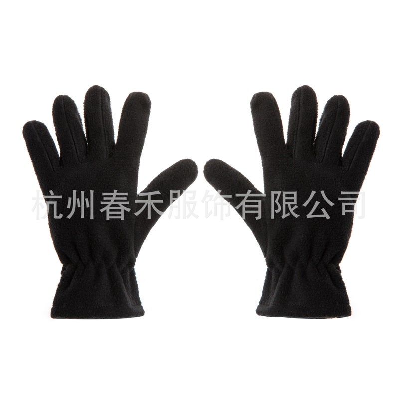 Kids Fleece Gloves 5-Finger Winter Wholesale Black 
