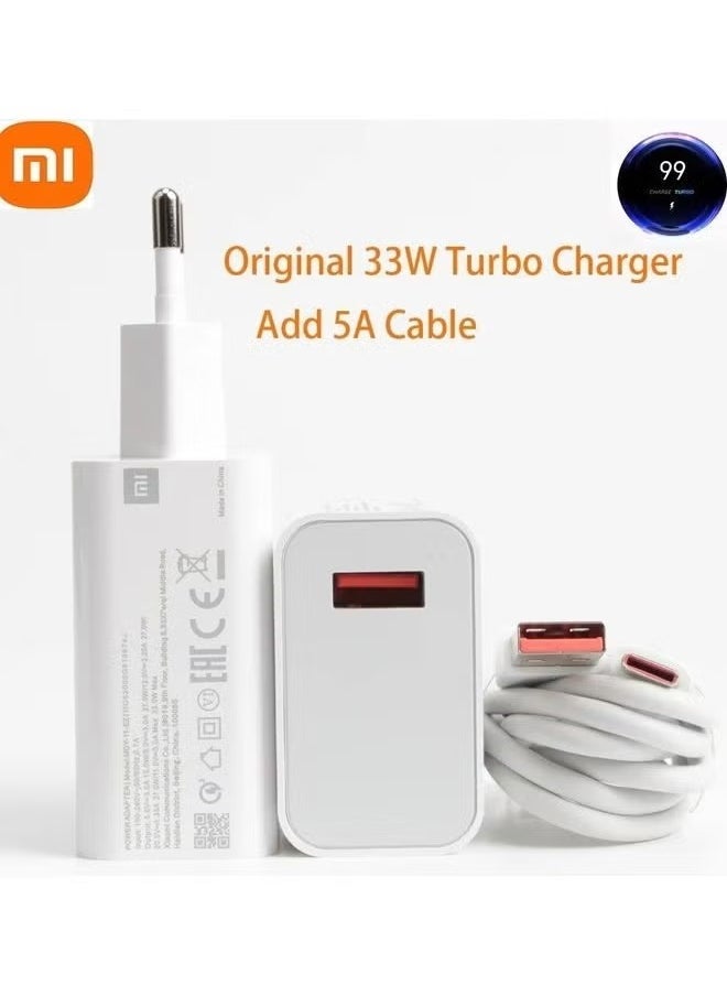 JAJEEK Mi Super Fast Charger 33W Turbo Adapter Type-C – High-Speed Power Delivery, Quick Charging for Smartphones, Tablets, and More, Compact White Design - Image 1