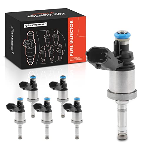 A-Premium Fuel Injectors Compatible with Chevrolet Traverse 2009-2011, Camaro 2010-2011 & GMC Acadia 2009-2011 & Buick Enclave 2009-2011, LaCrosse 2010-2011 & Cadillac CTS/STS, 3.6L, Set of 6 - Image 1