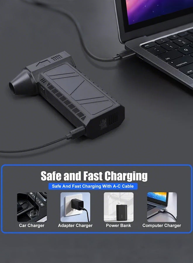 APEX Jet Dry Mini Blower, 130000 RPM Portable Mini Jet Blower, Super Jet Fan Adjustable Speeds and Rechargeable, Cordless Jet Blower Car Dryer with Large Battery, and Type-C Fast Charging - Image 2
