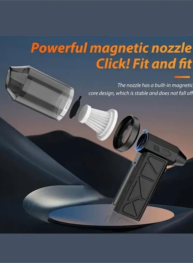 APEX Jet Dry Mini Blower, 130000 RPM Portable Mini Jet Blower, Super Jet Fan Adjustable Speeds and Rechargeable, Cordless Jet Blower Car Dryer with Large Battery, and Type-C Fast Charging - Image 3