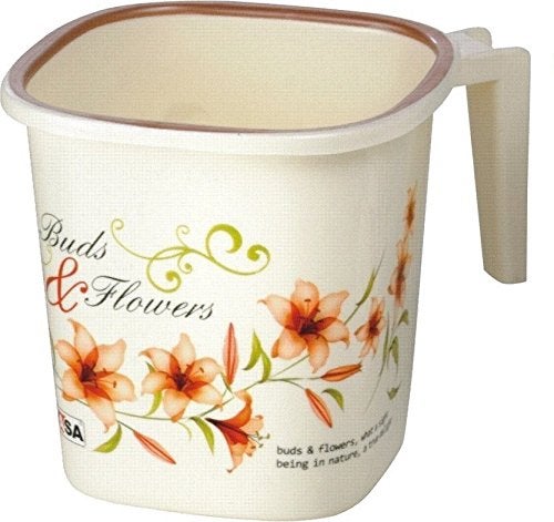 Nayasa Plastic Square Ring Bathroom Mug with Matching Soap case (1.5 Liters, Off-White, 2-Pieces) - Image 4