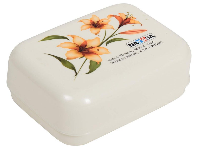 Nayasa Plastic Square Ring Bathroom Mug with Matching Soap case (1.5 Liters, Off-White, 2-Pieces) - Image 3