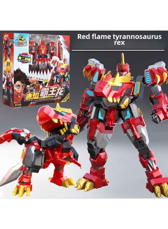 لعبة Heart Qi Blast Dragon Chariot X4 Boys Toy Tyrannosaurus Rex Novelty King Kong Super Fight Red Flame Overlord Dinosaur Deformation Robot - اللون: الإصدار الكلاسيكي 【الألماس Ankylosaur】 نوعان من التشوه - Image 3