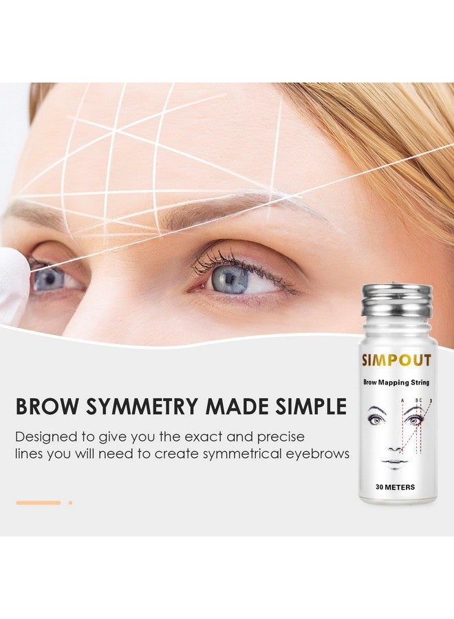 Simpout White Brow Mapping String - 30M Pre-inked Eyebrow Mapping String Thread for Henna Tinting and Permanent Makeup, Essential Brow Microblading Supplies - Image 2