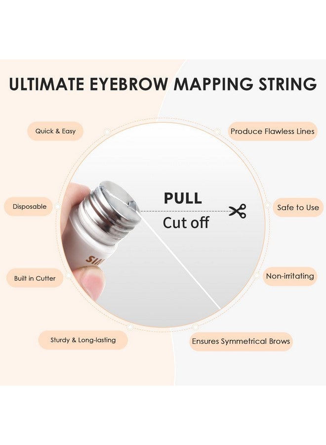 Simpout White Brow Mapping String - 30M Pre-inked Eyebrow Mapping String Thread for Henna Tinting and Permanent Makeup, Essential Brow Microblading Supplies - Image 3