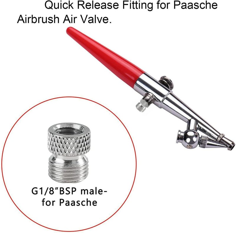HUBEST 1/8" Male Airbrush Conversion Adaptor,Airbrush Hose Adaptor Fitting 1/8" Male to Badger Paasche Aztec Airbrush - Image 5