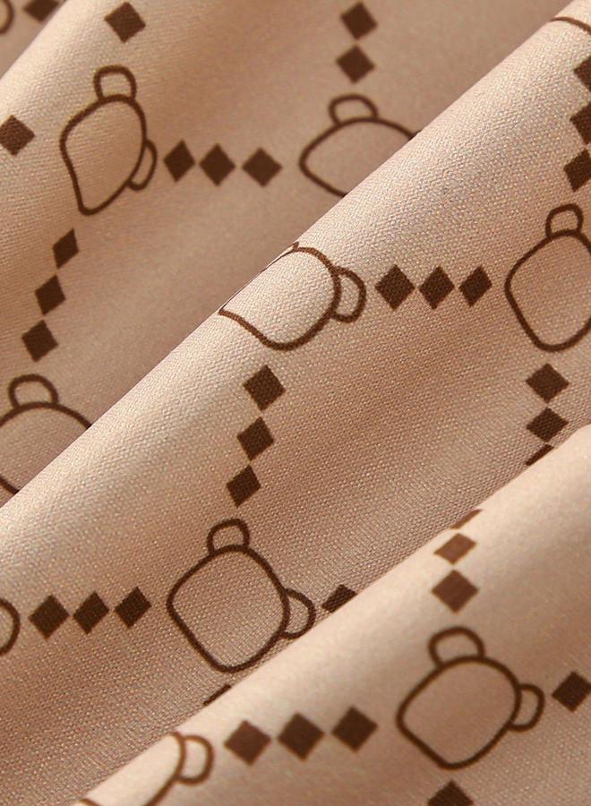 تايك تو طقم توب بأكمام منفوخة بنسيج بارز مع بنطال بنقشة مربعات - Image 5