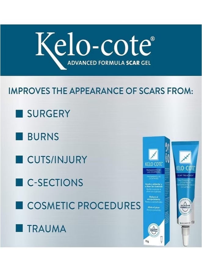 Kelo-cote Advanced Formula Scar Treatment Gel 15g, Helps Soften And Smooth Raised Scars, Maintaining The Moisture Balance of The Adjacent Skin, Reduces Discolouration, Redness, Pain and Discomfort of Scars - Image 2