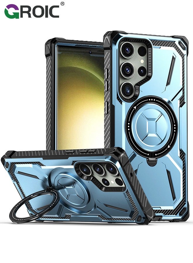 GROIC For Samsung Galaxy S24 Ultra 6.8 Inch Case with Kickstand Drop Phone Case with 360° Rotate Magnetic Ring Stand for Galaxy S24 Ultra 6.8 Inch - Image 1