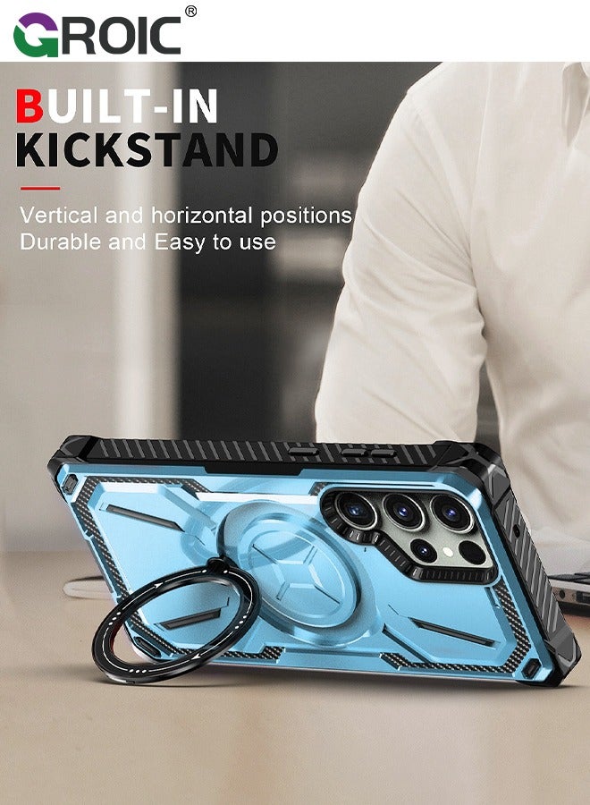 GROIC For Samsung Galaxy S24 Ultra 6.8 Inch Case with Kickstand Drop Phone Case with 360° Rotate Magnetic Ring Stand for Galaxy S24 Ultra 6.8 Inch - Image 5