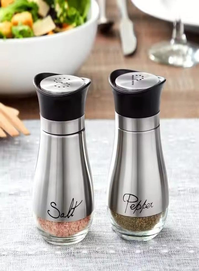 Hidak Salt and Pepper Shaker Set/Farmhouse Style Kitchen Decor,Easy Refill,Spill-Proof Lids for Home or Restaurant Classic Design - Image 4
