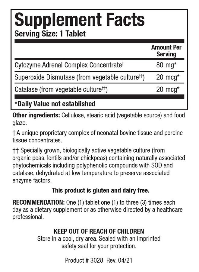Biotics Research Biotics Research Cytozyme-AD™ Adrenal Support Supplement for Women & Men- Supports Healthy Adrenal Function, Normal Energy Levels & Overall Wellbeing & Promotes Calm - 180 Tablets - Image 4