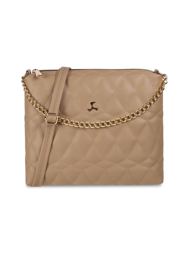 Mochi Women Beige Zip Top Sing Bag (66-7673) - Image 1