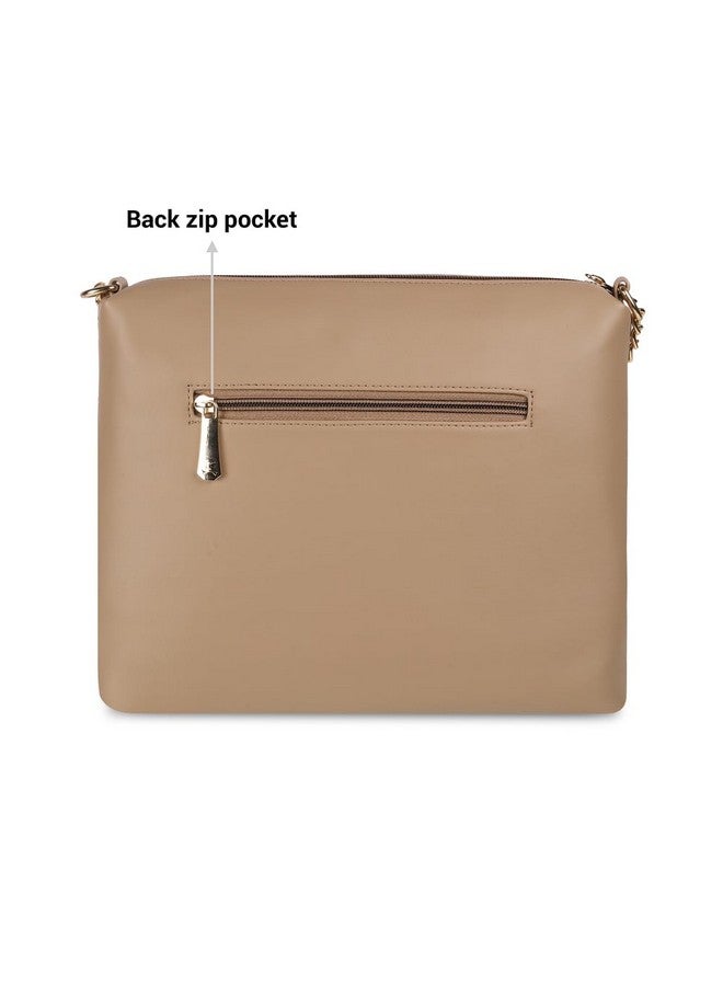 Mochi Women Beige Zip Top Sing Bag (66-7673) - Image 4
