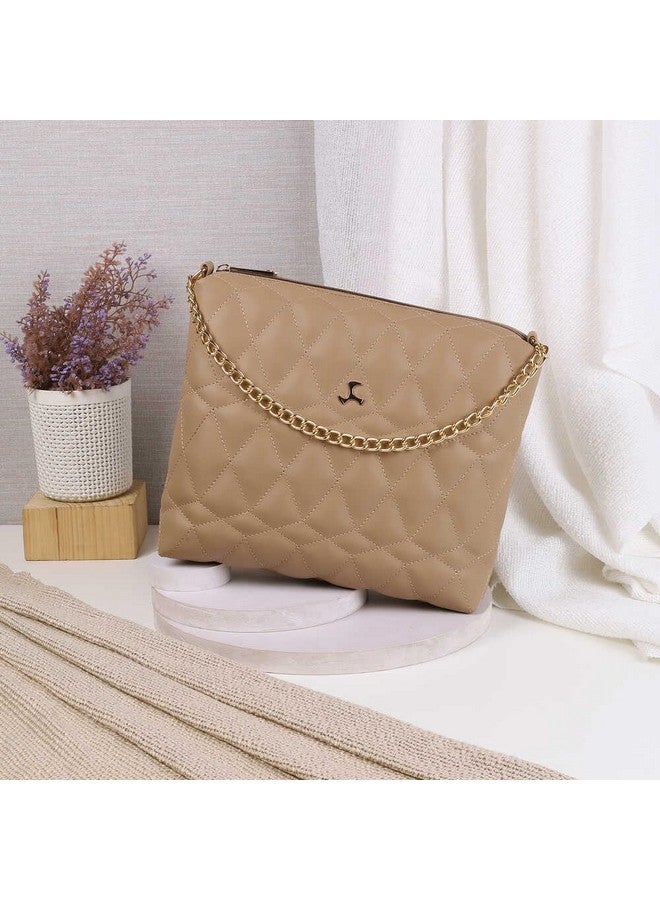 Mochi Women Beige Zip Top Sing Bag (66-7673) - Image 2