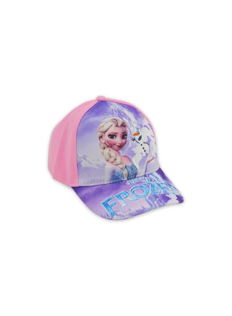 Girls Cap – Pink with Frozen Print - Image 1