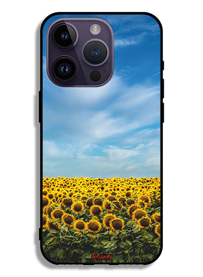 Tolwak Apple iPhone 14 Pro Protective Case Sunflowers Under The Sky - Image 2