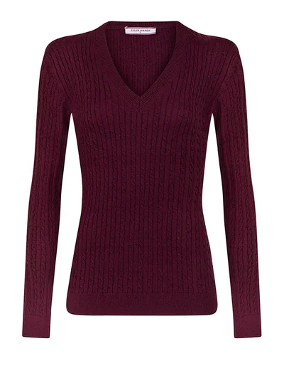 FELIX HARDY V-Neck Cable Knit Pullover
