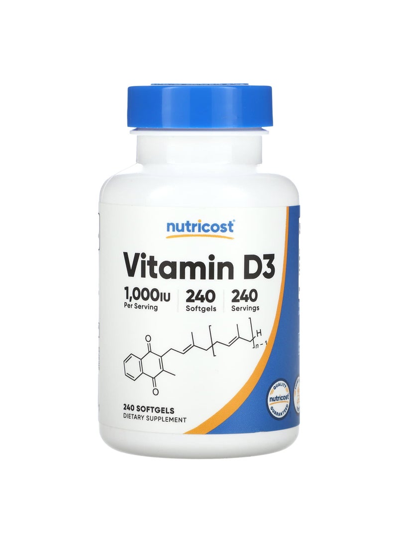 Vitamin D3, 1,000 IU, 240 Softgels