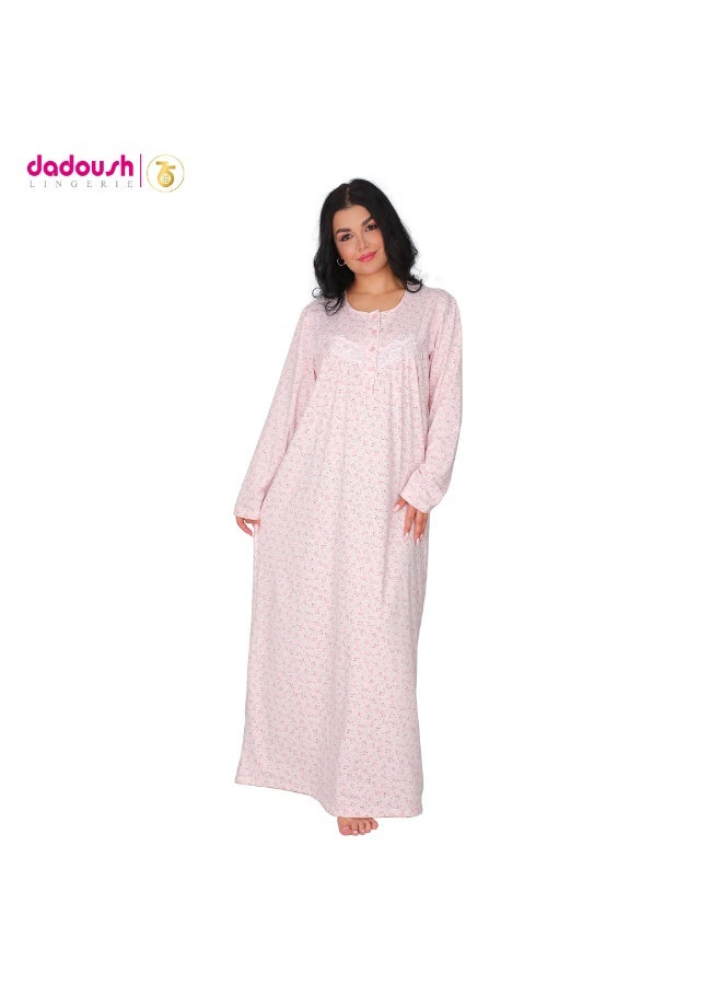 Dadoush Women's winter abaya made of the finest cotton, maxi jalabiya for women, long women's nightgown that provides you with full coverage - Image 1