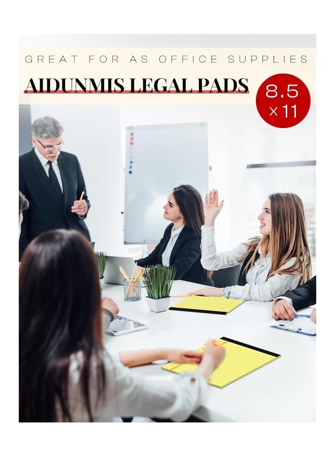 3-Pack Yellow Legal Pads, 8.5 x 11 Inches, Wide Ruled Notebooks with 50 Perforated Sheets Each, Ideal for Note-Taking and Writing, Legal Notepads for Office and School Use. - Image 4