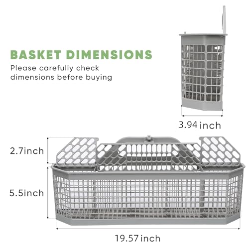 BIHARNT WD28X10128 Universal Dishwasher Utensil Silverware Cutlery Basket Compatible with GE Whirlpool Kenmore Maytag Frigidaire KitchenAid Samsung LG Dishwasher,Part No.WD28X10127, WD28X10131 - Image 3