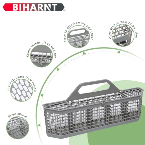 BIHARNT WD28X10128 Universal Dishwasher Utensil Silverware Cutlery Basket Compatible with GE Whirlpool Kenmore Maytag Frigidaire KitchenAid Samsung LG Dishwasher,Part No.WD28X10127, WD28X10131 - Image 2
