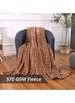 Donetella Fleece Blanket King Size,370GSM Soft and Cozy Lightweight Velvet Blanket Ideal For Couch, Bed, Travel, Camping , Brown  - Image 3