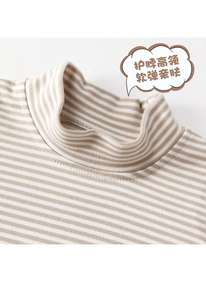 Doxiluka Baby Autumn/winter Top Semi-turtle Neck Kids Base Layer Thickened Jersey Cotton Boys' T-shirt Girls' Thermal Underwear Long-sleeve Shirt - Image 3