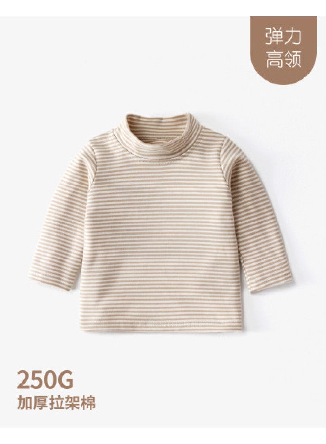 Doxiluka Baby Autumn/winter Top Semi-turtle Neck Kids Base Layer Thickened Jersey Cotton Boys' T-shirt Girls' Thermal Underwear Long-sleeve Shirt - Image 1