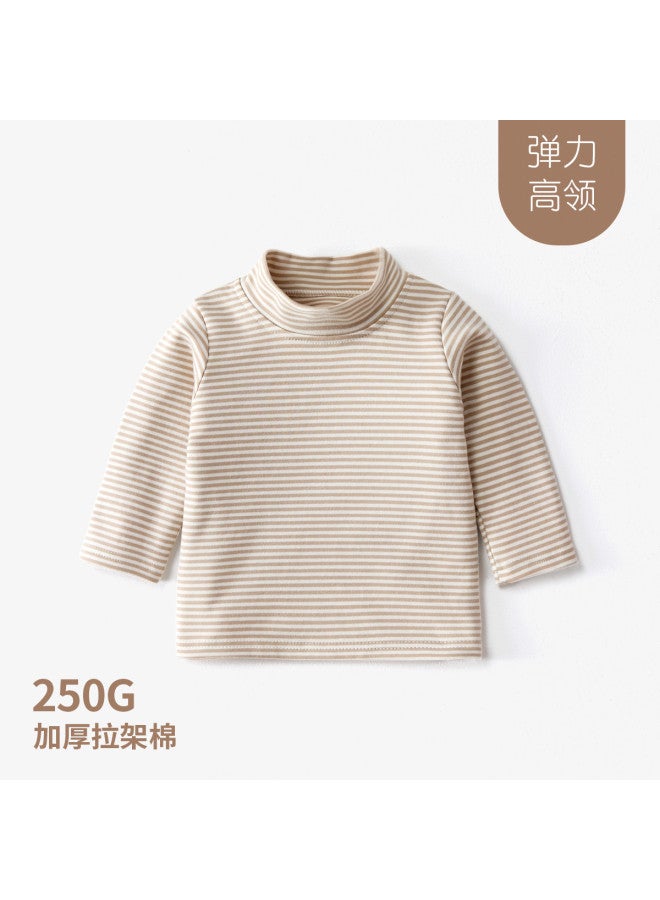 Doxiluka Baby Autumn/winter Top Semi-turtle Neck Kids Base Layer Thickened Jersey Cotton Boys' T-shirt Girls' Thermal Underwear Long-sleeve Shirt - Image 2
