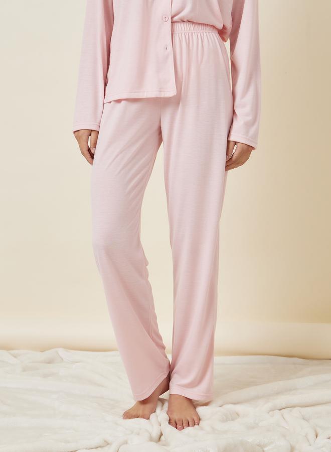 Styli Styli Long Sleeve Jersey Button Through Shirt and Pyjama Set  - Image 5