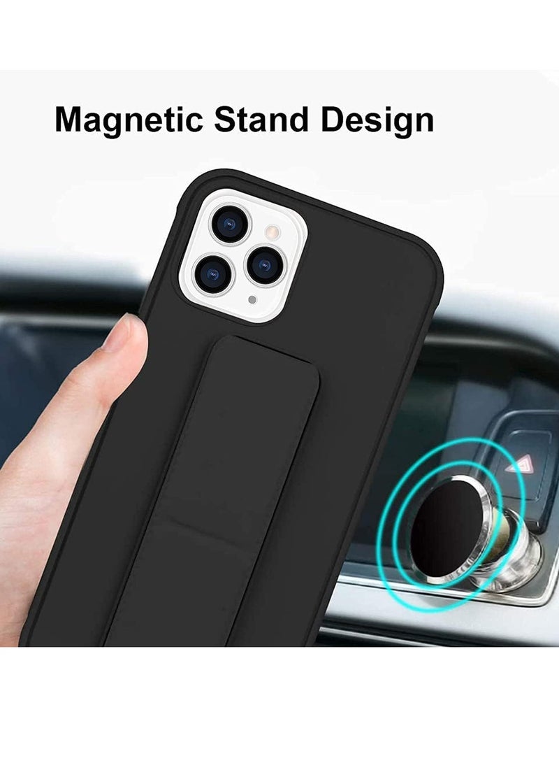 إلترازون Case for iPhone 15 Pro Max, Back Stand Case with Magnetic Holder, Magnetic Hand Grip Anti-fall Anti Scratch Shockproof Cover Case for iPhone 15 Pro Max (15 Pro Max, Gray) - Image 4