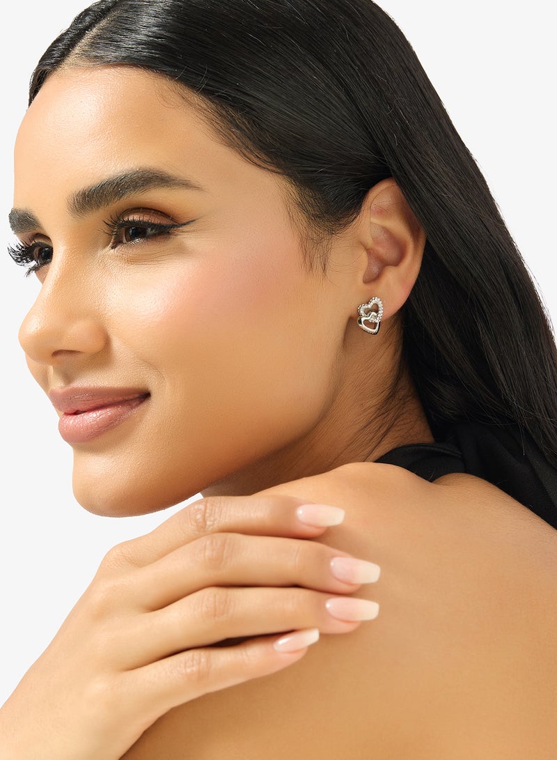 GUESS Heart Link Stud Earrings - Image 4