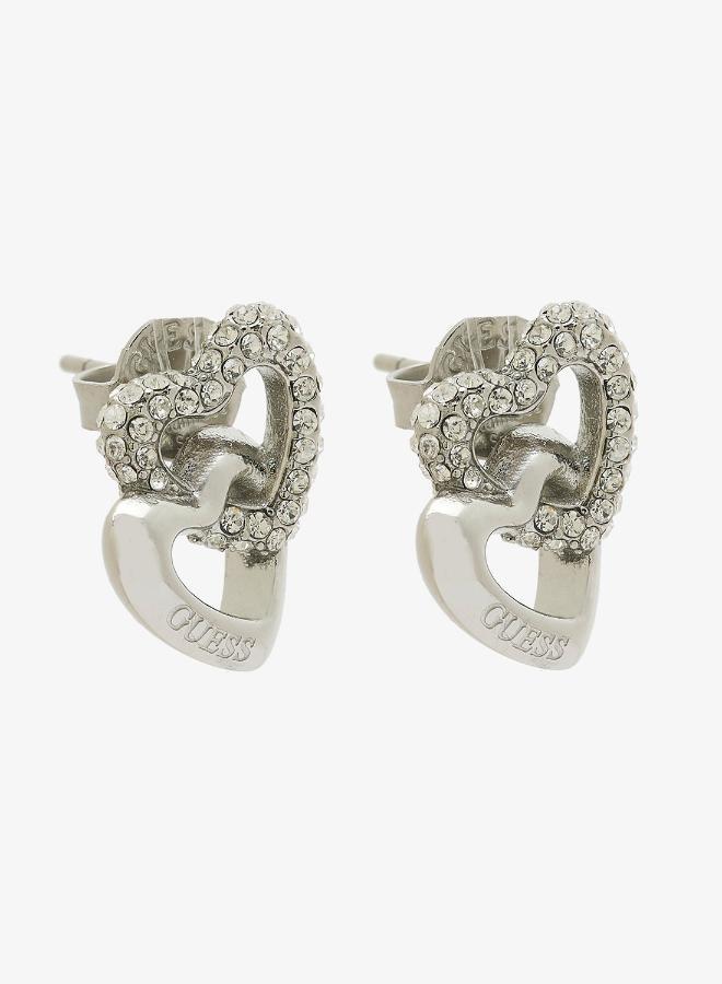 GUESS Heart Link Stud Earrings - Image 1