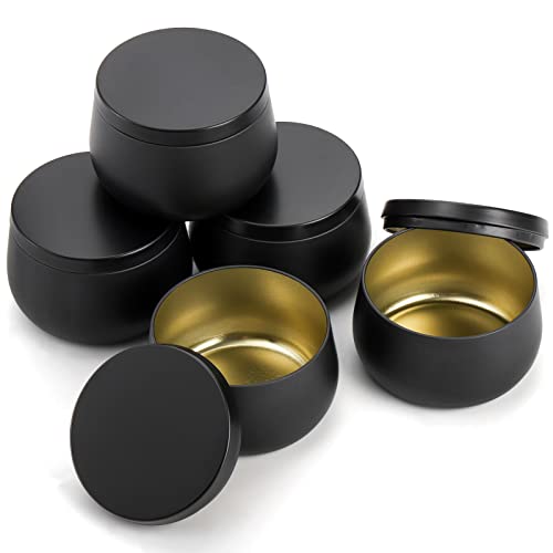 ZENFUN 24 Pieces Black Candle Tins with Lids, 8 Oz Bulk Empty Candle Jars, Metal Tin Containers for Making Candles, Storing Snacks, 3.5" x 2" - Image 3