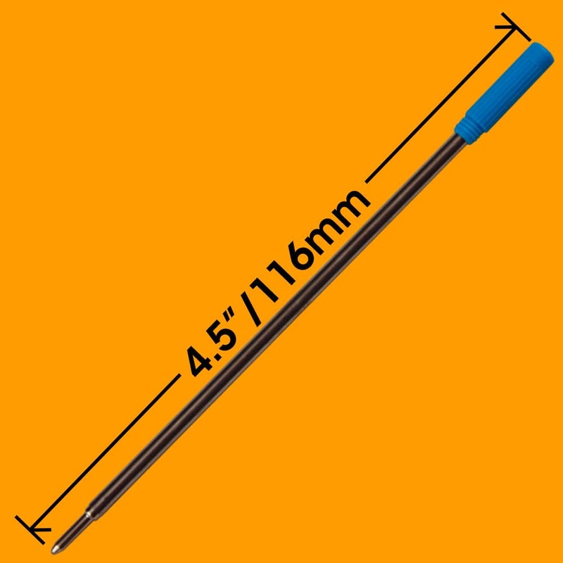 Jaymo Replacement for Cross 8511 - Measures 4.563 in / 116 mm Long - Ballpoint Pen Refill - 6 Blue - Image 3