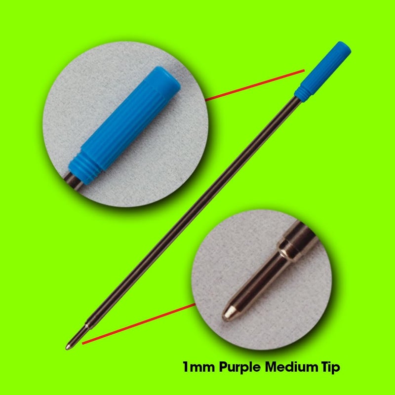 Jaymo Replacement for Cross 8511 - Measures 4.563 in / 116 mm Long - Ballpoint Pen Refill - 6 Blue - Image 2