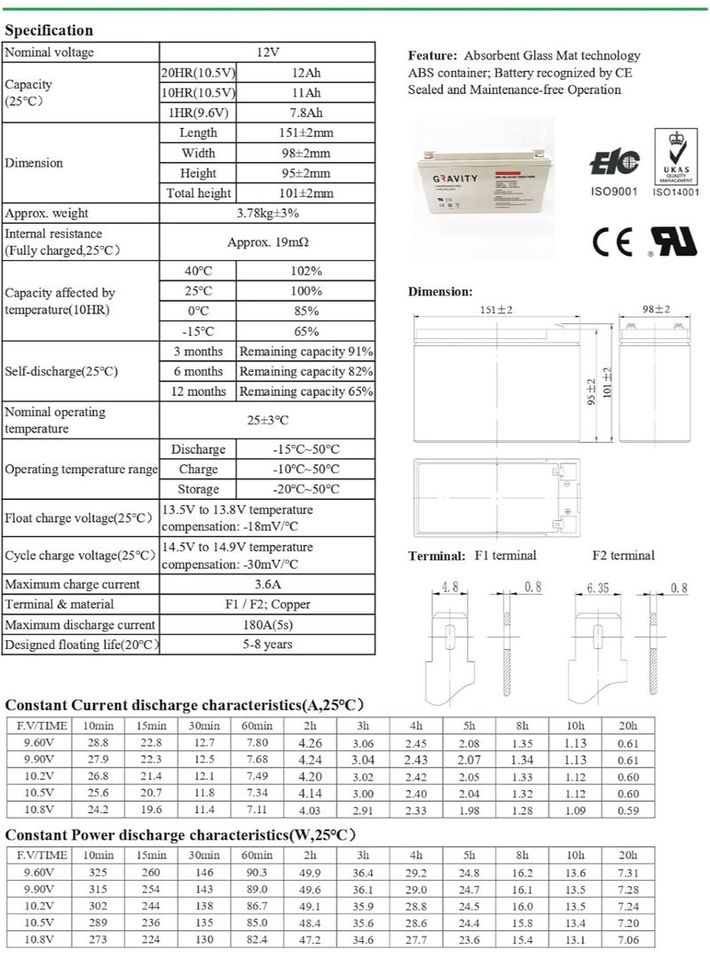 Gravity - GRAVITY GEL Deep Cycle Battery For Solar And Wind Energy Systems And UPS (150Ah) - Image 1