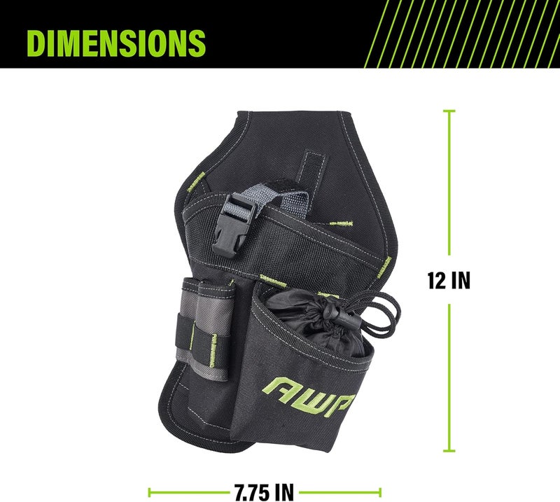 AWP Electrician Tool Pouch, Premium Professional Multi-Pocket Utility Bag Organizer, Durable Leather Work Pouch for Men’s Tool Belts and Construction Jobs, 1LC-412-RL-3 - Image 3