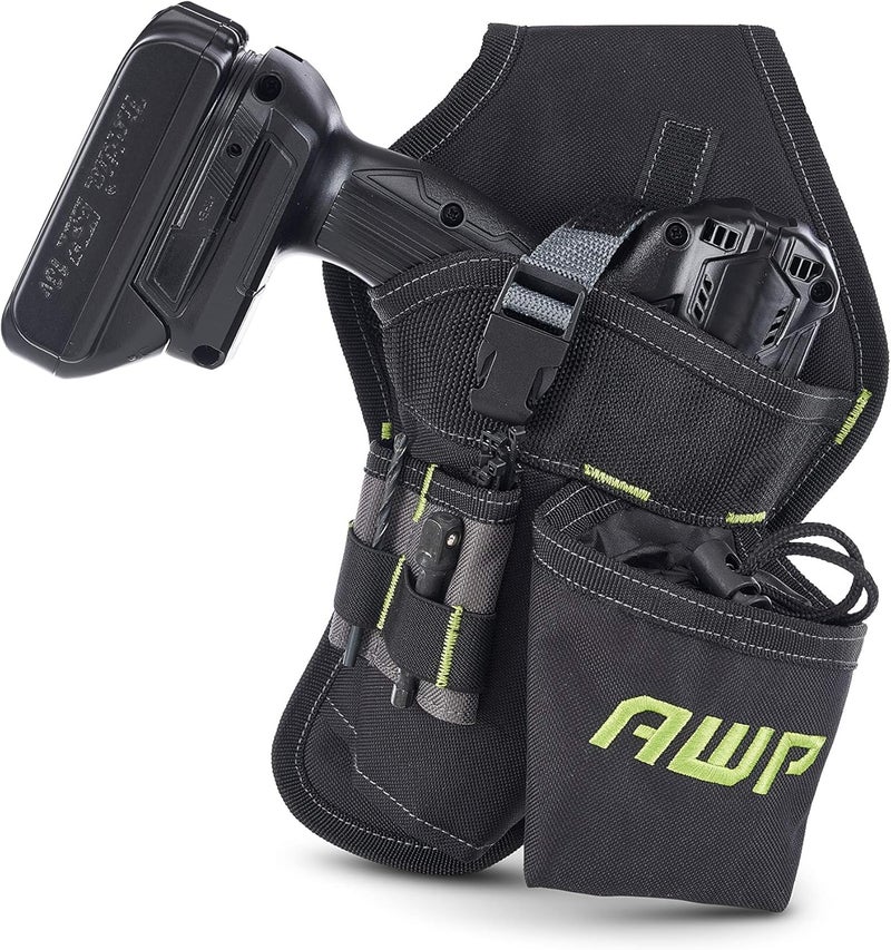 AWP Electrician Tool Pouch, Premium Professional Multi-Pocket Utility Bag Organizer, Durable Leather Work Pouch for Men’s Tool Belts and Construction Jobs, 1LC-412-RL-3 - Image 1